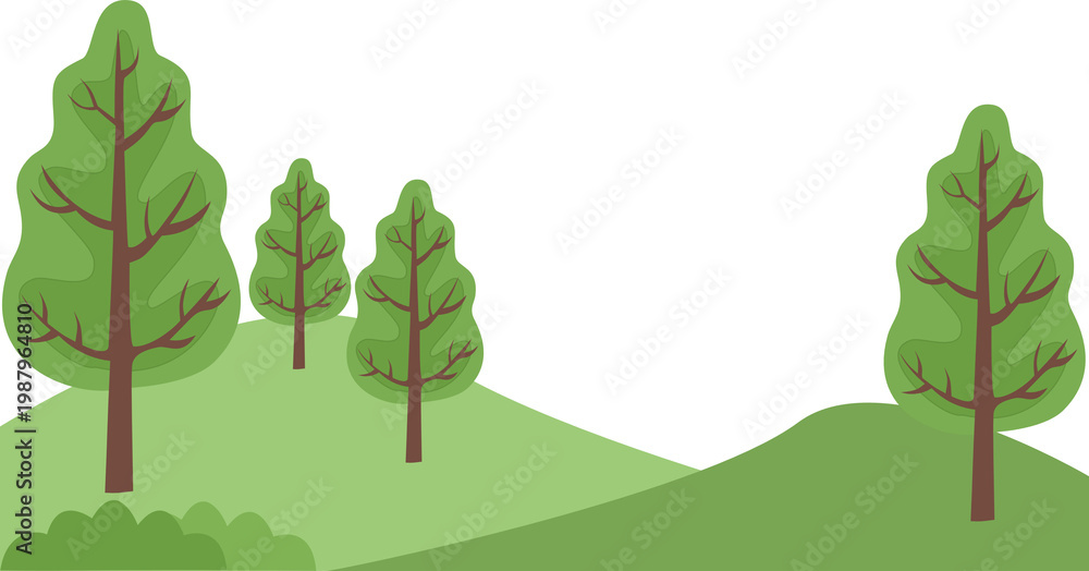 Obraz premium vector illustration of a tree in the forest