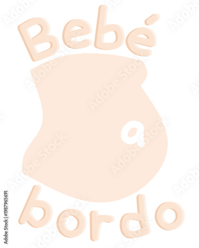 Bebé a bordo silueta de vientre.