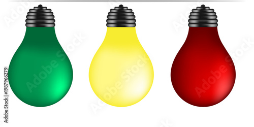 red, yellow and green lights isolated on white background,eps.10