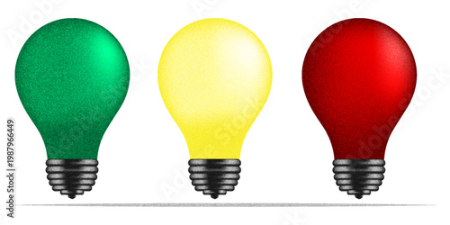 red, yellow and green lights isolated on white background,eps.10