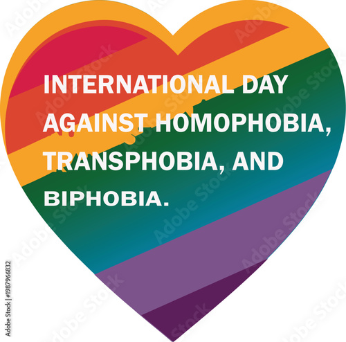 Colorful hands raised in unity against homophobia transphobia and biphobia for international day