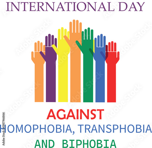 A colorful collection of hands supporting figures celebrating international day against hate