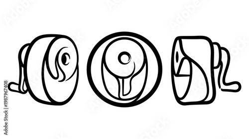 Abstract Pencil Sharpener Set in Black And White