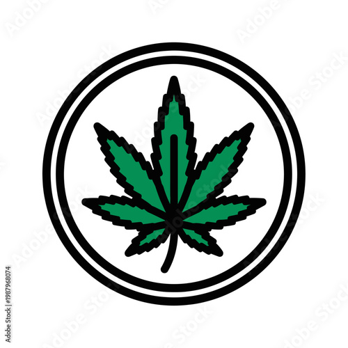 Cannabis Leaf Icon Design Symbol.