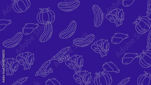Dynamic Farm Fresh Vegetables Pattern Video Background.