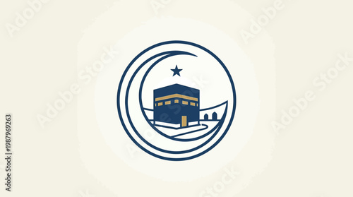 Islamic Mosque Icon Symbol Religious Architecture Design.