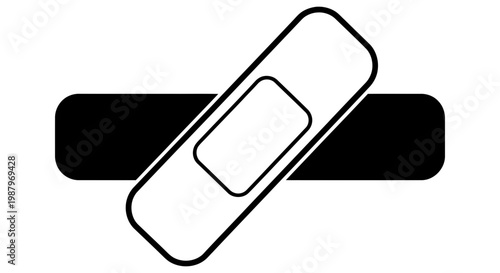 Simple adhesive bandage icon showing basic medical care and healing symbol