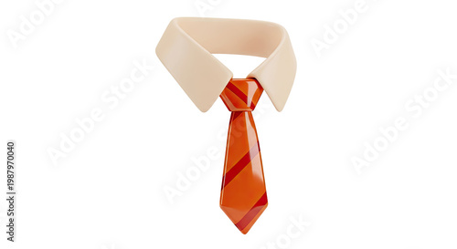 3D render of a cartoon tie and collar
