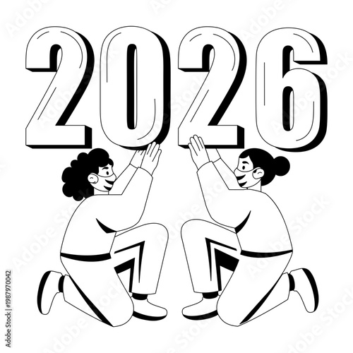 A glyph style illustration depicting a decorative props arrangement
