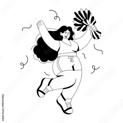 A glyph style illustration representing tossing confetti action

