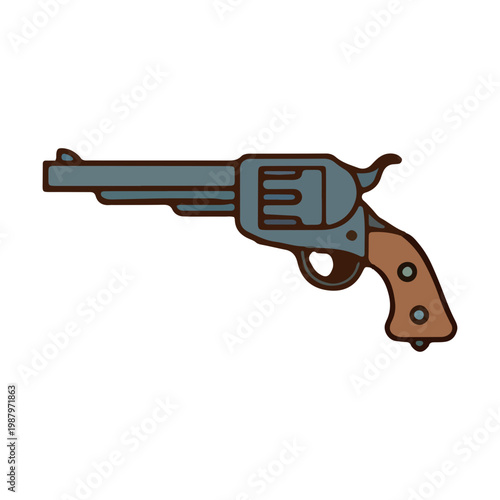 Vintage Western Revolver Icon