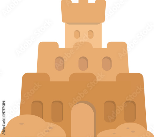 바다에서 볼 수 있는 모래성 심플한 아이콘