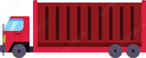 Red semi trailer truck illustrating global shipping and transport logistics