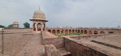Historical Architectural View of Sheikh Chilli Tomb Pavilions with Arches in Kurukshetra Haryana India