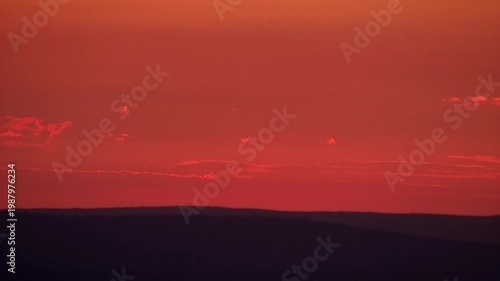 Southern Urals, Southern Kraka ridge in summer: sunrise in the mountains, sped up by 2 times.