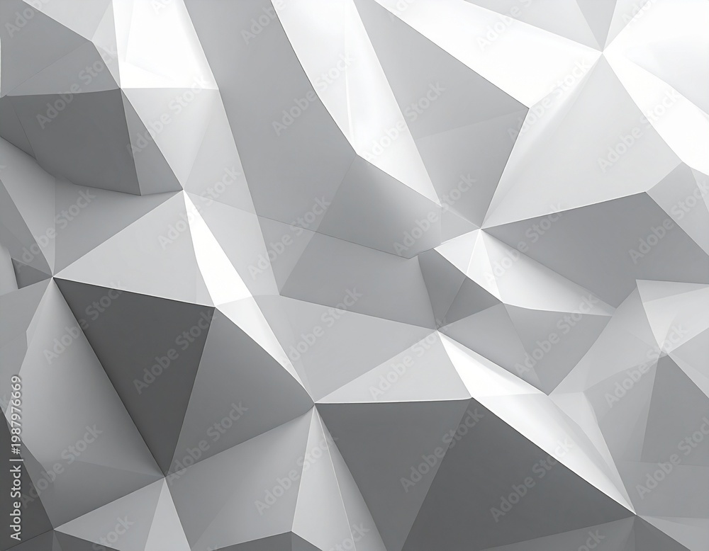 Fototapeta premium Neutral Abstract Geometry with Multi Faceted Grey Surface Design