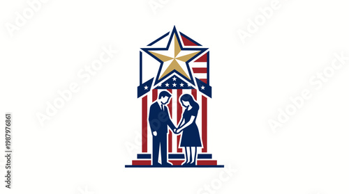 American Wedding Ceremony Emblem