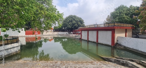 Peaceful View of the Holy Water Pond at Jyotisar Birthplace of Bhagavad Gita in Haryana India