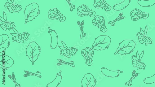 Nature Leaf Scene Video With Green Gradient Background.