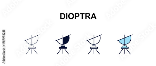 Tableau sur toile dioptra multi-style outline icon set - astronomy concept