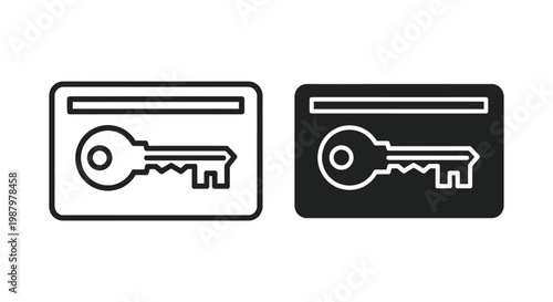Keycard Access Login Security System Icon Digital Identity Solution Technology