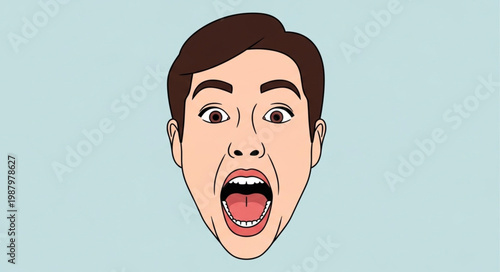 Cartoon Man with Open Mouth.