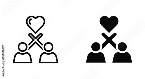 Relationship Problem Icon Love Rejected Concept