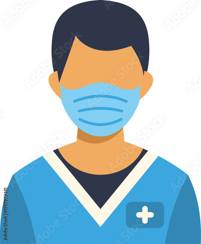Medical professional wearing a protective mask, representing essential workers and health