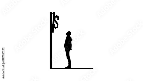 Human subjectivism, black isolated silhouette