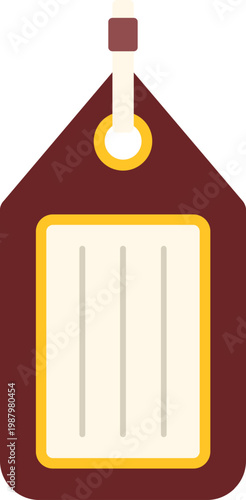 Brown luggage tag providing identification for bags and belongings