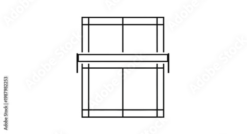 Simple line drawing of a desk.