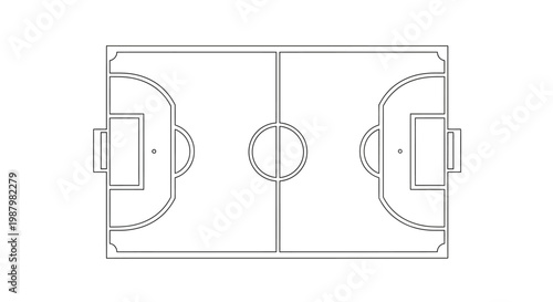 Diagram of a soccer field layout.
