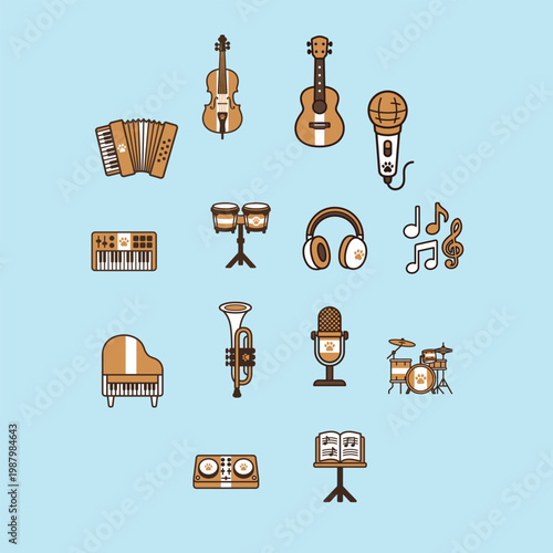 Collection Of Musical Instruments And Equipment