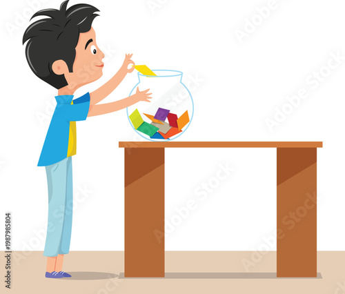 Random Selection with Colorful Cards, a probability game