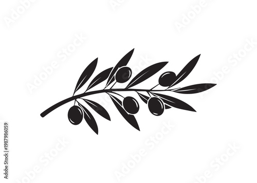 Olive Branch icon, Olive Branch Silhouette vector