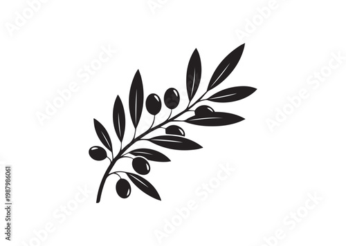 Olive Branch icon, Olive Branch Silhouette vector