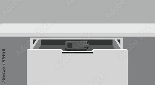 Bitcoin Flat minimalist illustration of crypto safe storage habit