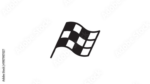 A simple black and white checkered flag icon representing the end of a race or achievement.