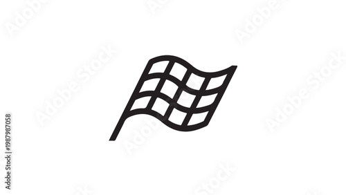 A simple black and white checkered flag icon representing the end of a race or achievement.