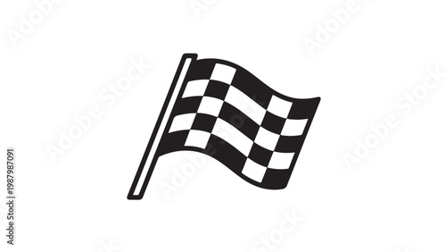 A simple black and white checkered flag icon representing the end of a race or achievement.