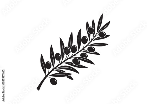 Olive Branch icon, Olive Branch Silhouette vector