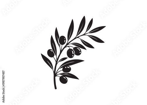 Olive Branch icon, Olive Branch Silhouette vector