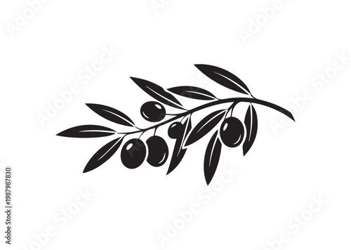 Olive Branch icon, Olive Branch Silhouette vector