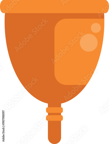 Orange menstrual cup providing sustainable protection for feminine hygiene