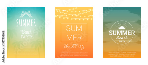 Summer beach party posters