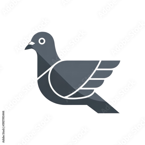 Wallpaper Mural Minimalist grey pigeon bird graphic illustration Torontodigital.ca