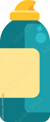 Shaving foam canister providing personal care and grooming products in flat design