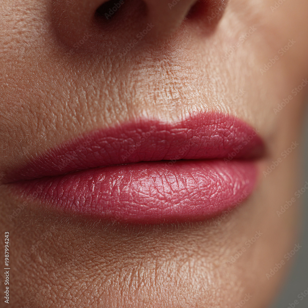 Fototapeta premium Close-up of lips with pink lipstick