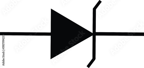 Zener diode forward biased solid icon vector isolated