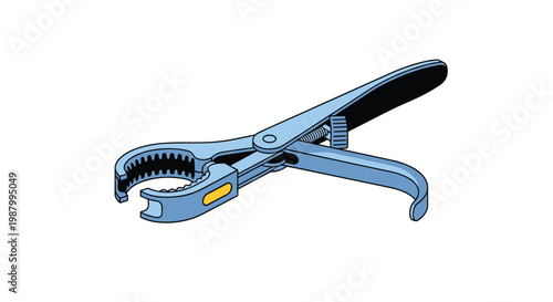 Professional medical instrument resembling surgical pliers or bone cutters with a blue metallic finish and an ergonomic surgical handle.